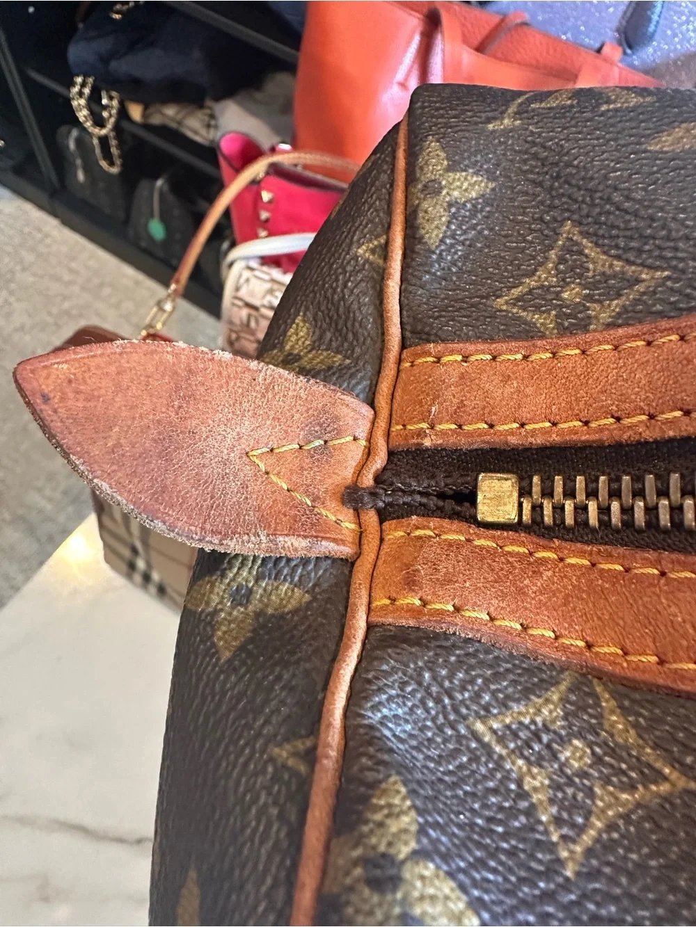 LOUIS VUITTON VINTAGE MONOGRAM SAC SOUPLE 35 DUFFLE BAG